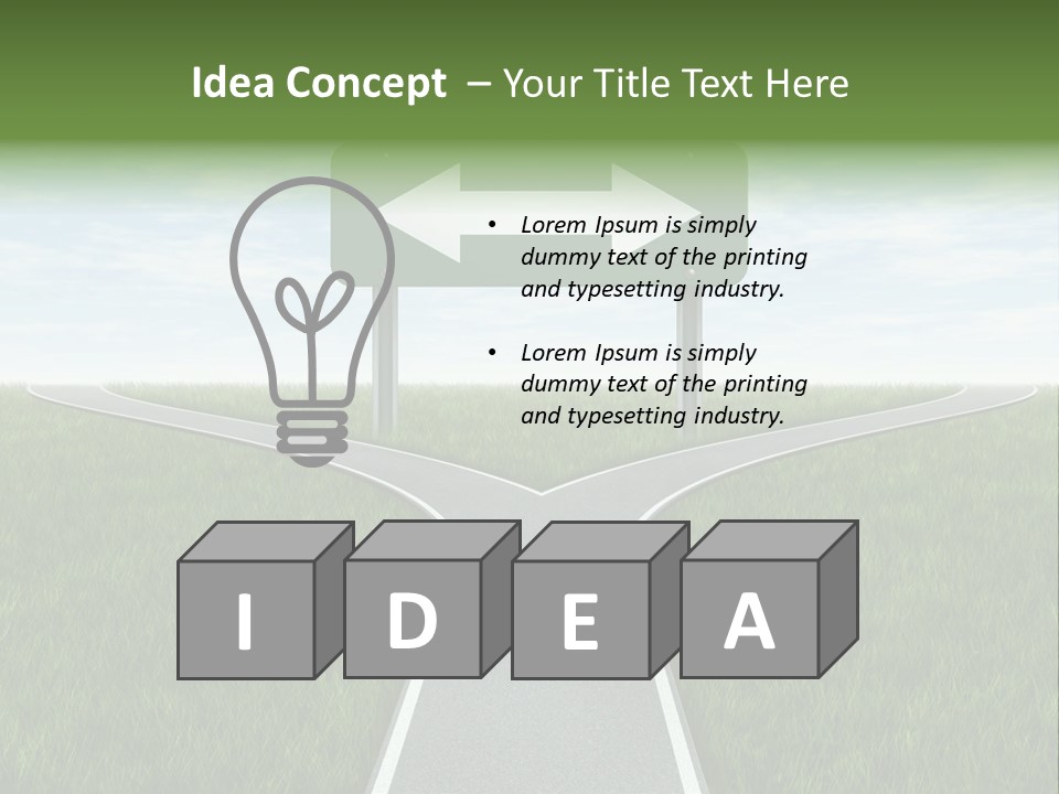 Trail Threedimensional Shape Lanes PowerPoint Template
