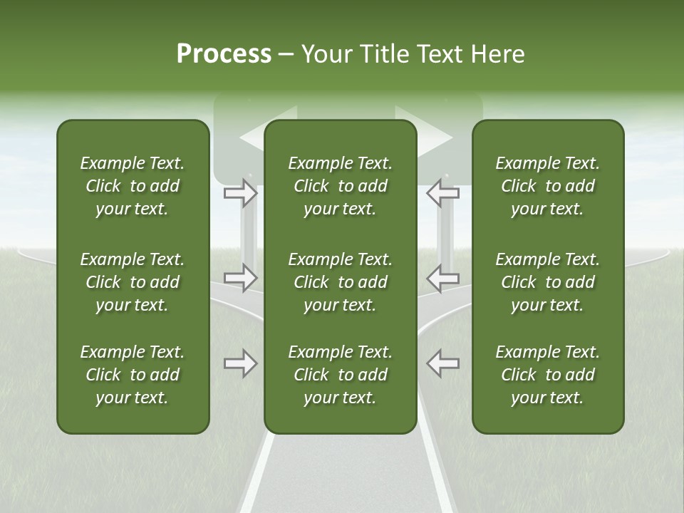 Trail Threedimensional Shape Lanes PowerPoint Template