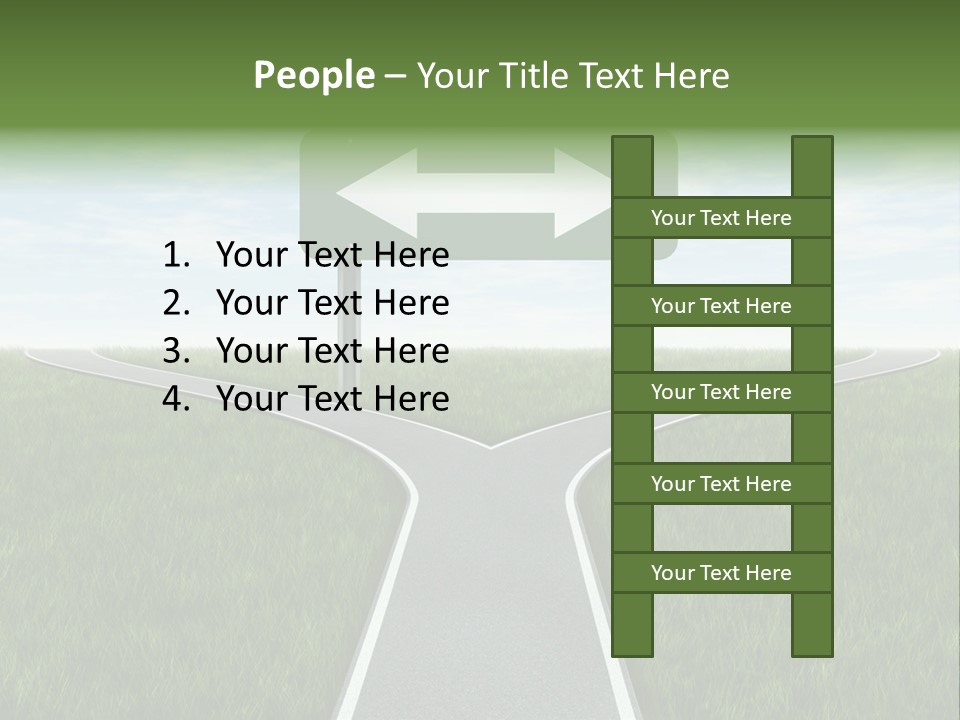 Trail Threedimensional Shape Lanes PowerPoint Template