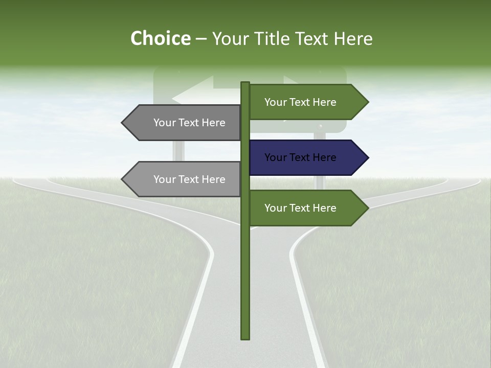 Trail Threedimensional Shape Lanes PowerPoint Template