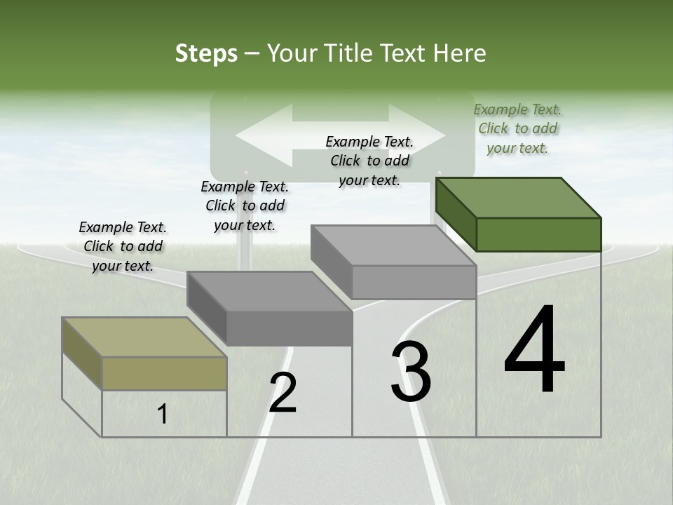 Trail Threedimensional Shape Lanes PowerPoint Template