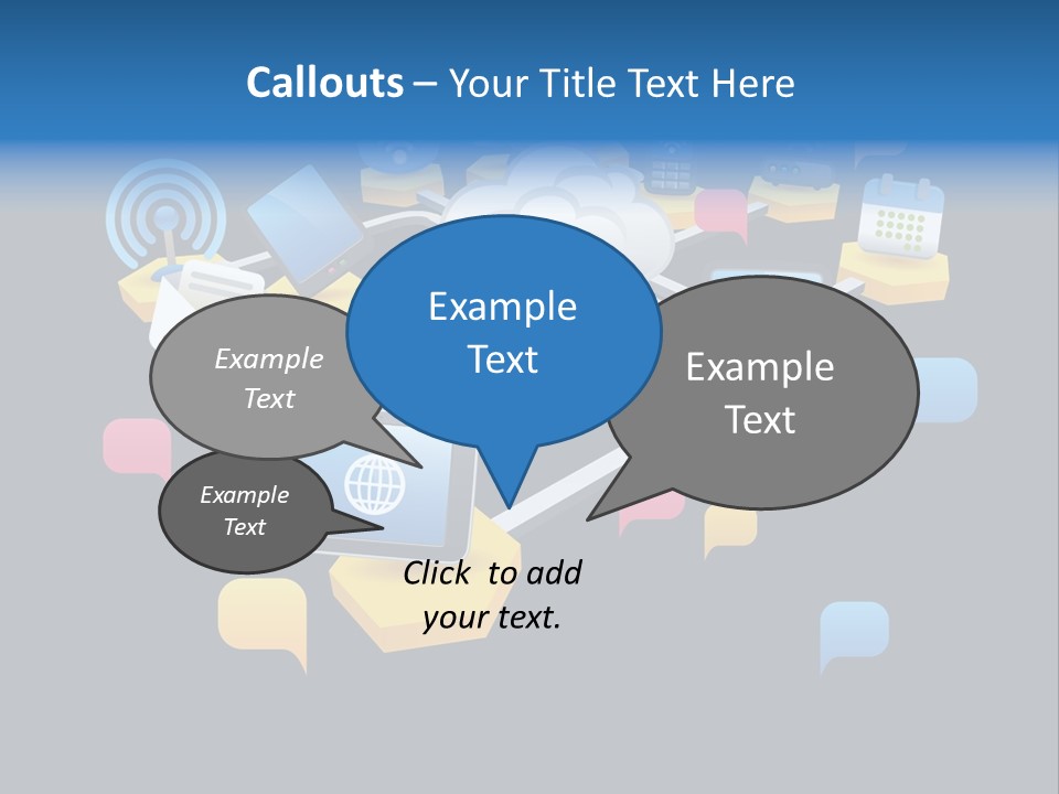 Connection Design Element Speech Bubble PowerPoint Template