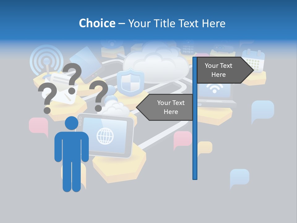Connection Design Element Speech Bubble PowerPoint Template