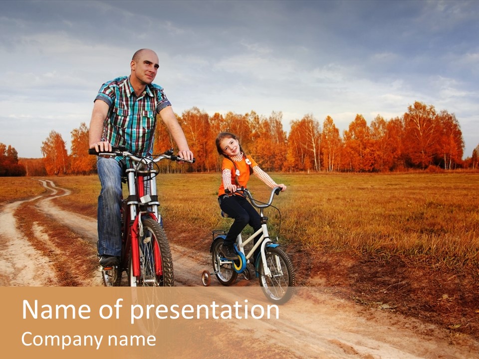 Autumn Trees Young PowerPoint Template