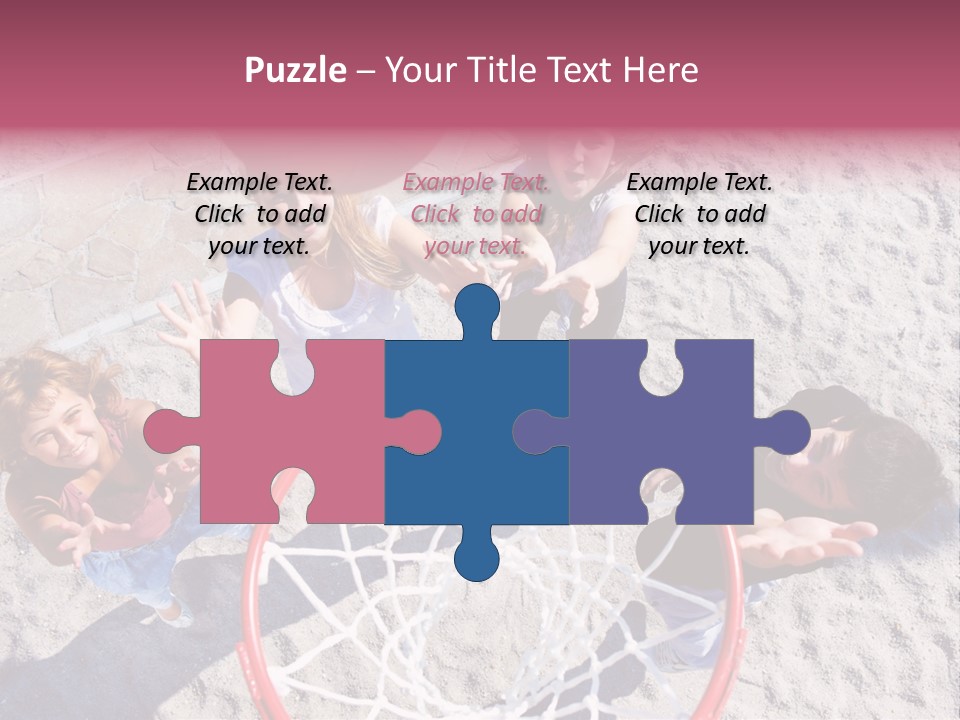 A Group Of Kids Playing Basketball In The Sand PowerPoint Template