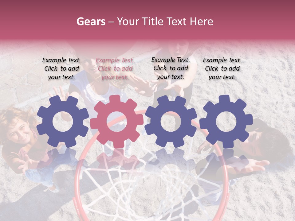 A Group Of Kids Playing Basketball In The Sand PowerPoint Template