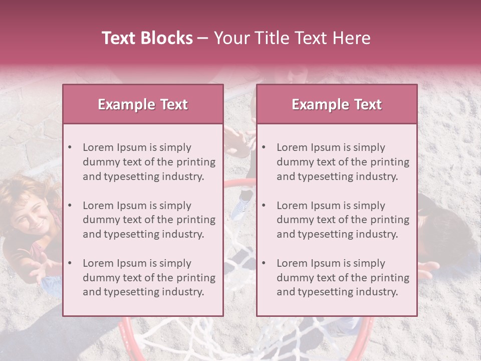 A Group Of Kids Playing Basketball In The Sand PowerPoint Template
