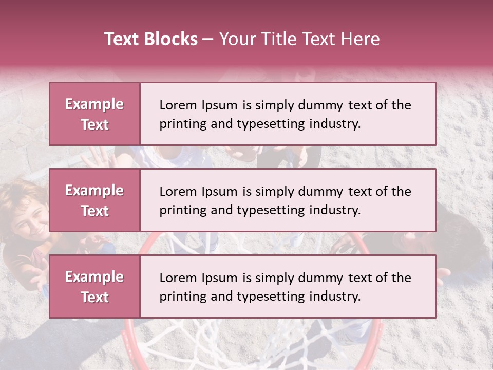 A Group Of Kids Playing Basketball In The Sand PowerPoint Template