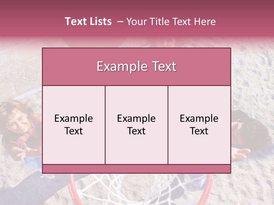 A Group Of Kids Playing Basketball In The Sand PowerPoint Template