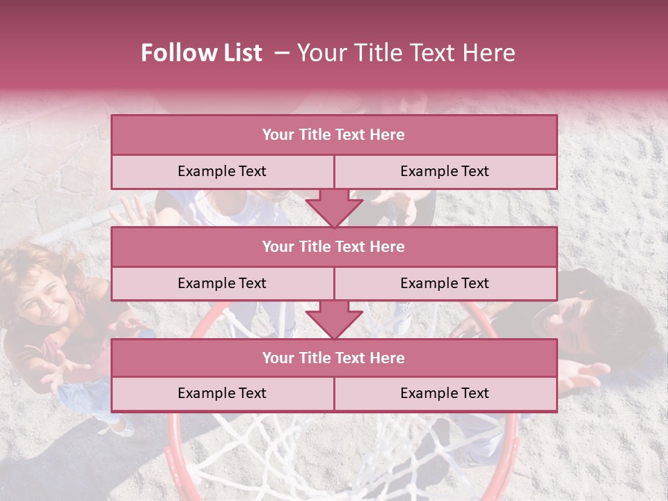 A Group Of Kids Playing Basketball In The Sand PowerPoint Template