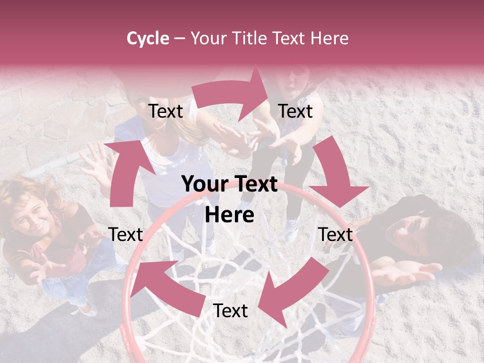 A Group Of Kids Playing Basketball In The Sand PowerPoint Template