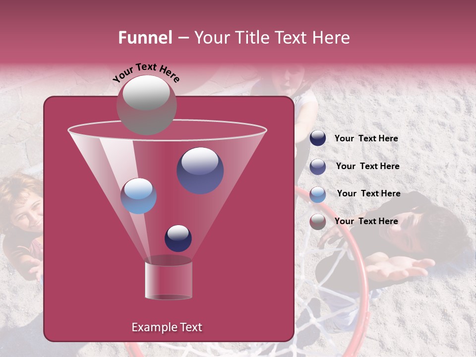 A Group Of Kids Playing Basketball In The Sand PowerPoint Template