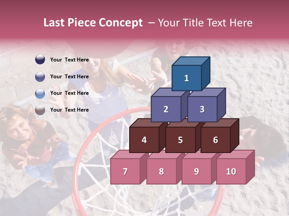 A Group Of Kids Playing Basketball In The Sand PowerPoint Template