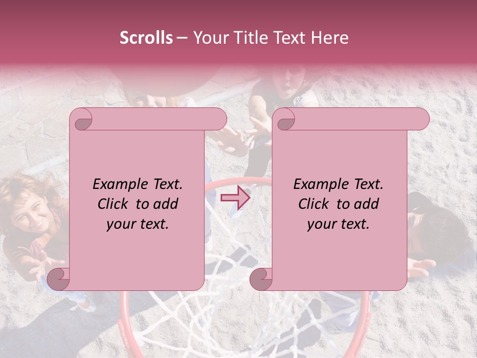 A Group Of Kids Playing Basketball In The Sand PowerPoint Template