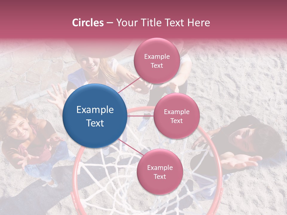 A Group Of Kids Playing Basketball In The Sand PowerPoint Template