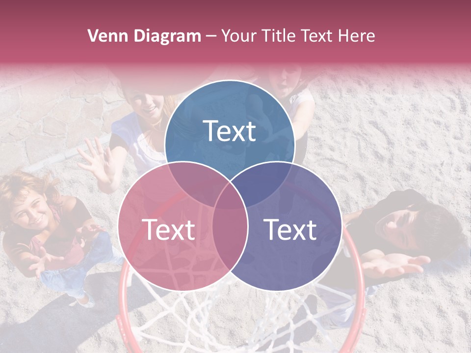 A Group Of Kids Playing Basketball In The Sand PowerPoint Template