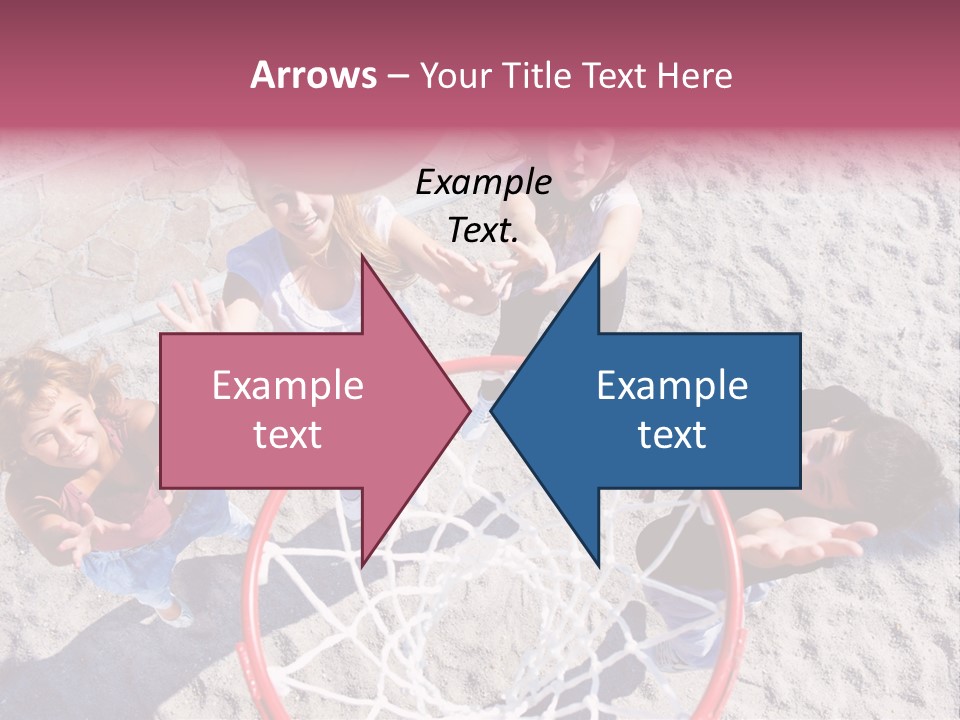 A Group Of Kids Playing Basketball In The Sand PowerPoint Template