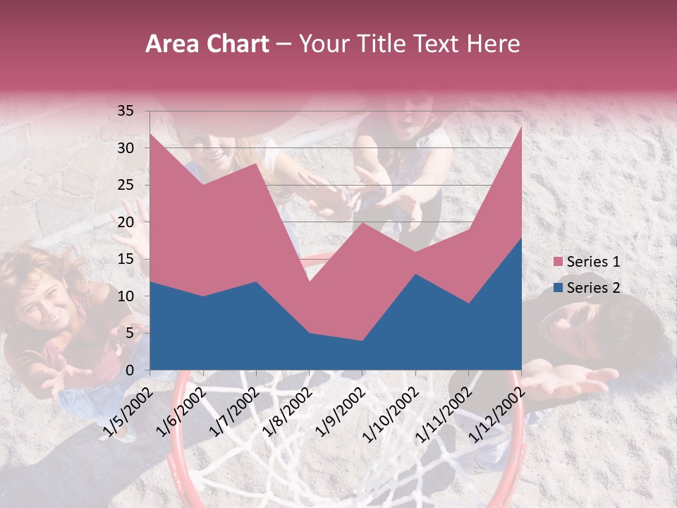 A Group Of Kids Playing Basketball In The Sand PowerPoint Template