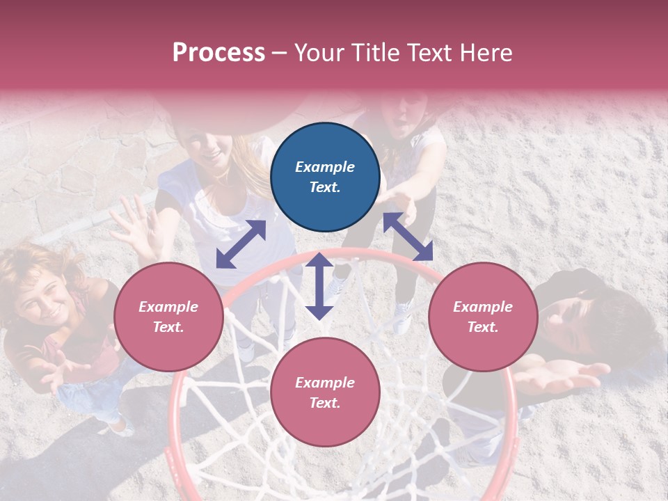 A Group Of Kids Playing Basketball In The Sand PowerPoint Template