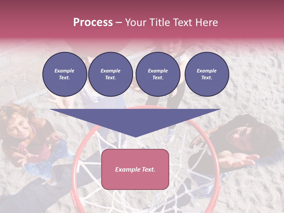 A Group Of Kids Playing Basketball In The Sand PowerPoint Template