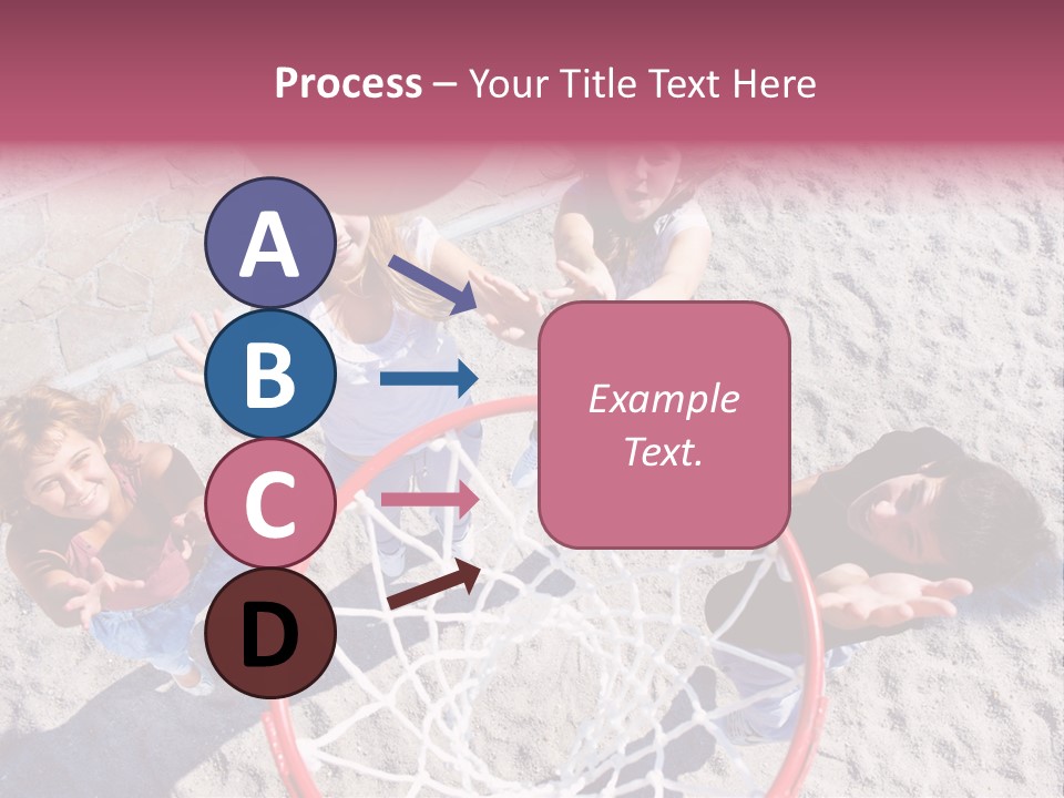 A Group Of Kids Playing Basketball In The Sand PowerPoint Template