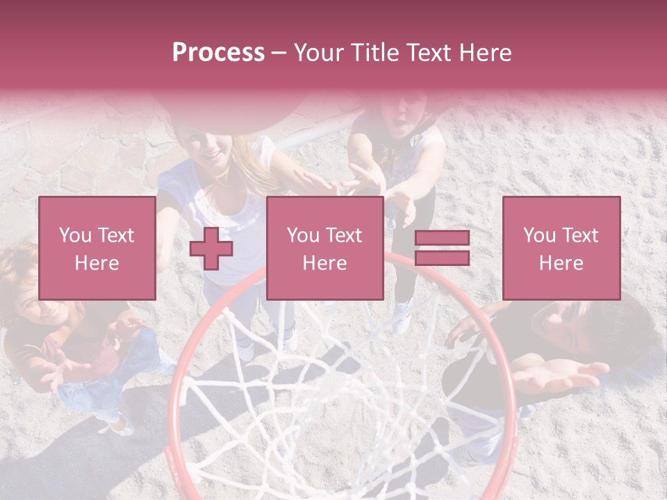 A Group Of Kids Playing Basketball In The Sand PowerPoint Template