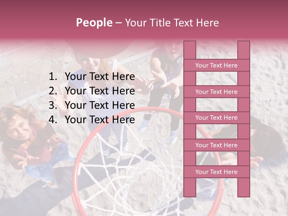 A Group Of Kids Playing Basketball In The Sand PowerPoint Template