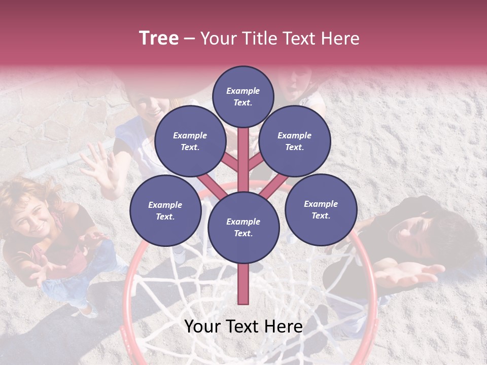 A Group Of Kids Playing Basketball In The Sand PowerPoint Template