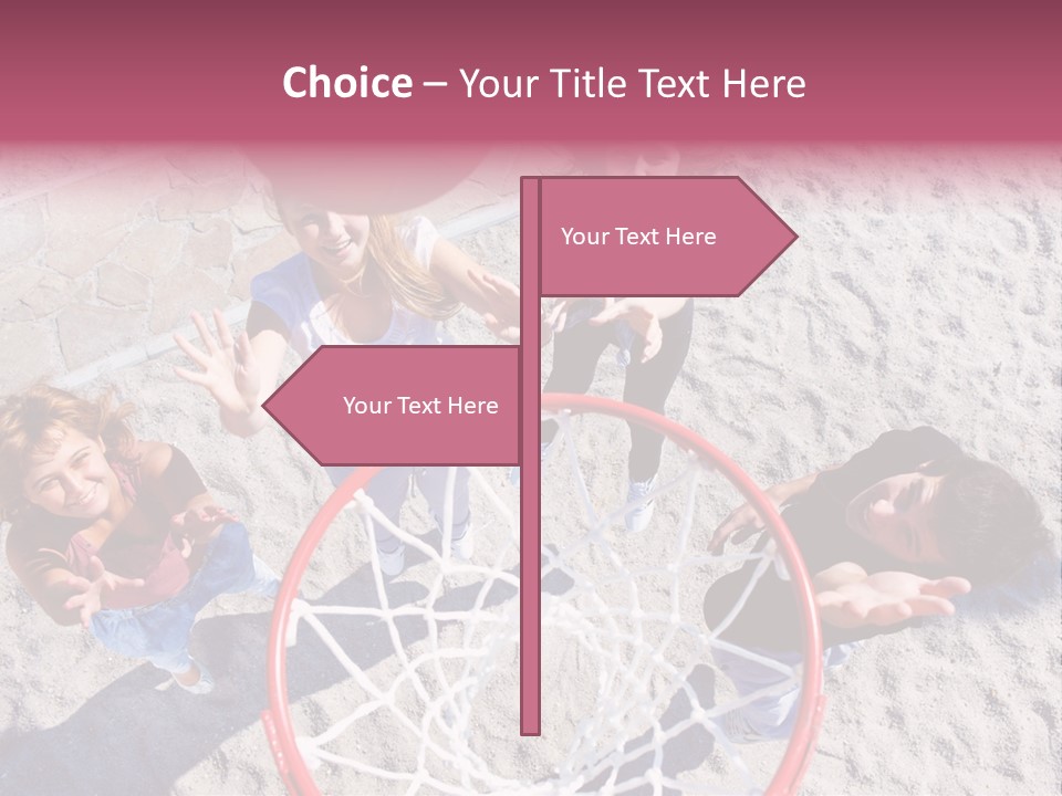 A Group Of Kids Playing Basketball In The Sand PowerPoint Template