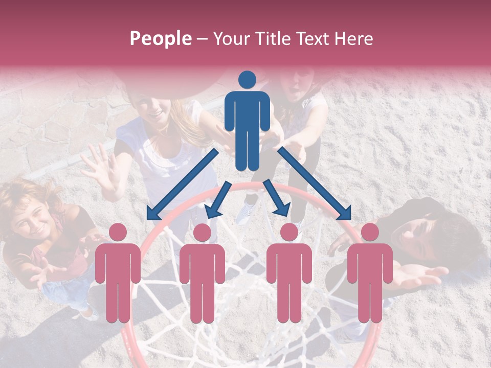 A Group Of Kids Playing Basketball In The Sand PowerPoint Template