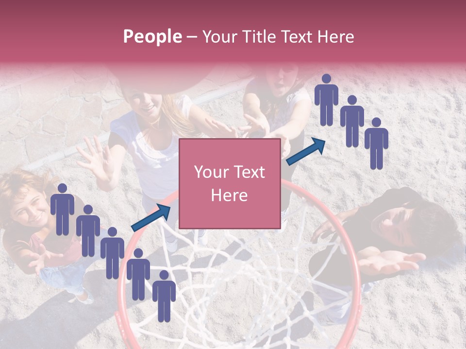 A Group Of Kids Playing Basketball In The Sand PowerPoint Template
