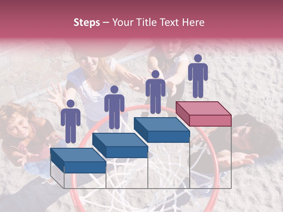 A Group Of Kids Playing Basketball In The Sand PowerPoint Template