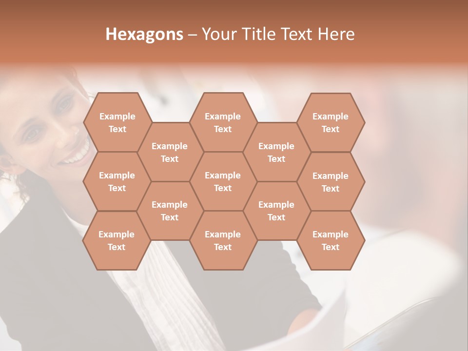 A Woman Sitting At A Desk Talking To A Man PowerPoint Template