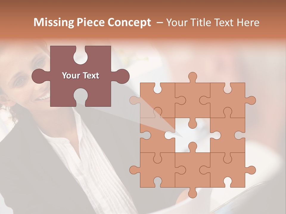 A Woman Sitting At A Desk Talking To A Man PowerPoint Template