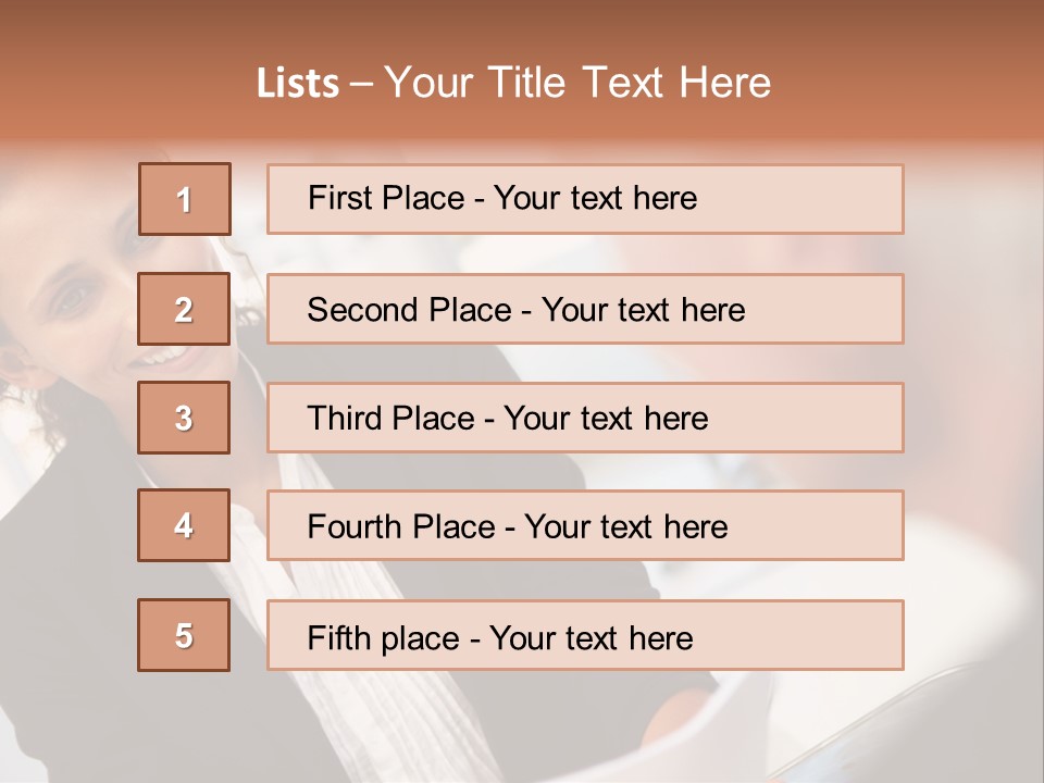 A Woman Sitting At A Desk Talking To A Man PowerPoint Template