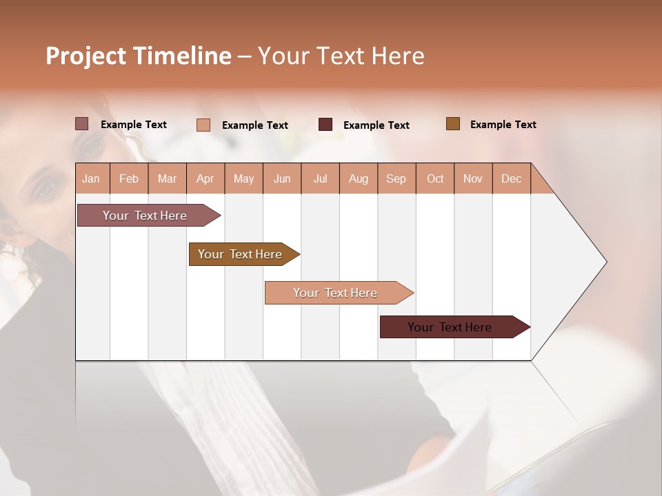 A Woman Sitting At A Desk Talking To A Man PowerPoint Template