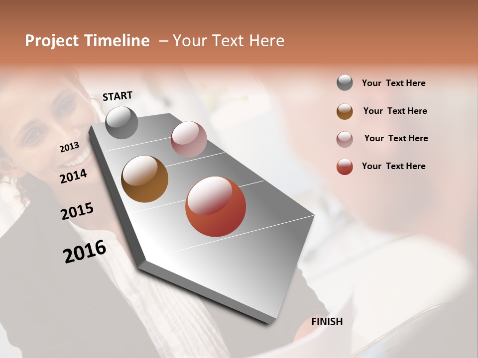 A Woman Sitting At A Desk Talking To A Man PowerPoint Template