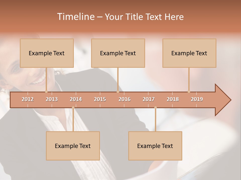 A Woman Sitting At A Desk Talking To A Man PowerPoint Template