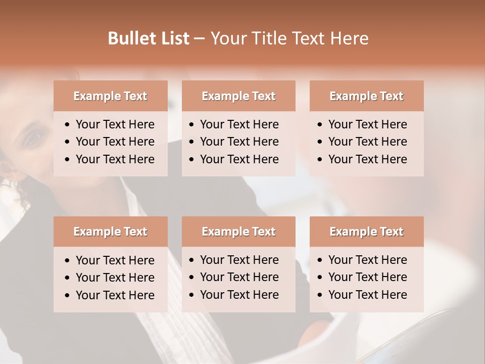 A Woman Sitting At A Desk Talking To A Man PowerPoint Template