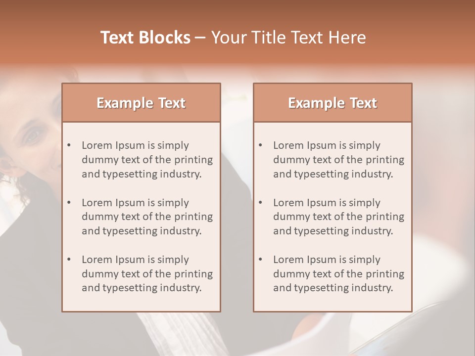 A Woman Sitting At A Desk Talking To A Man PowerPoint Template