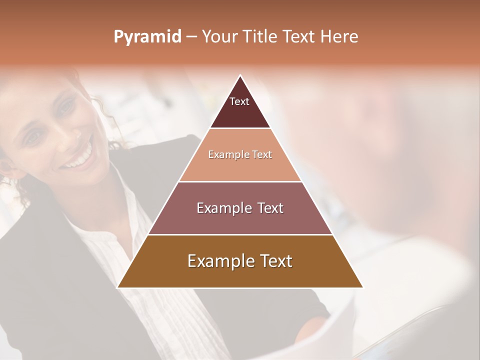 A Woman Sitting At A Desk Talking To A Man PowerPoint Template