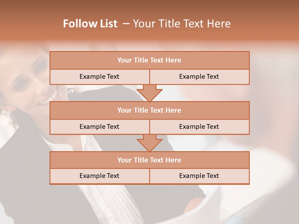 A Woman Sitting At A Desk Talking To A Man PowerPoint Template