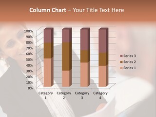 A Woman Sitting At A Desk Talking To A Man PowerPoint Template