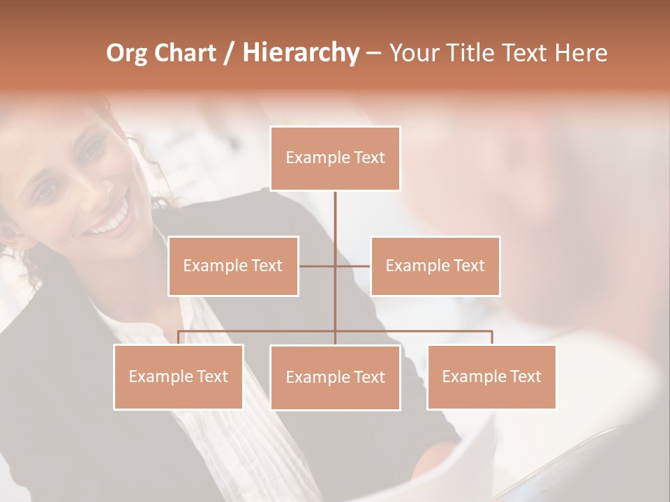 A Woman Sitting At A Desk Talking To A Man PowerPoint Template