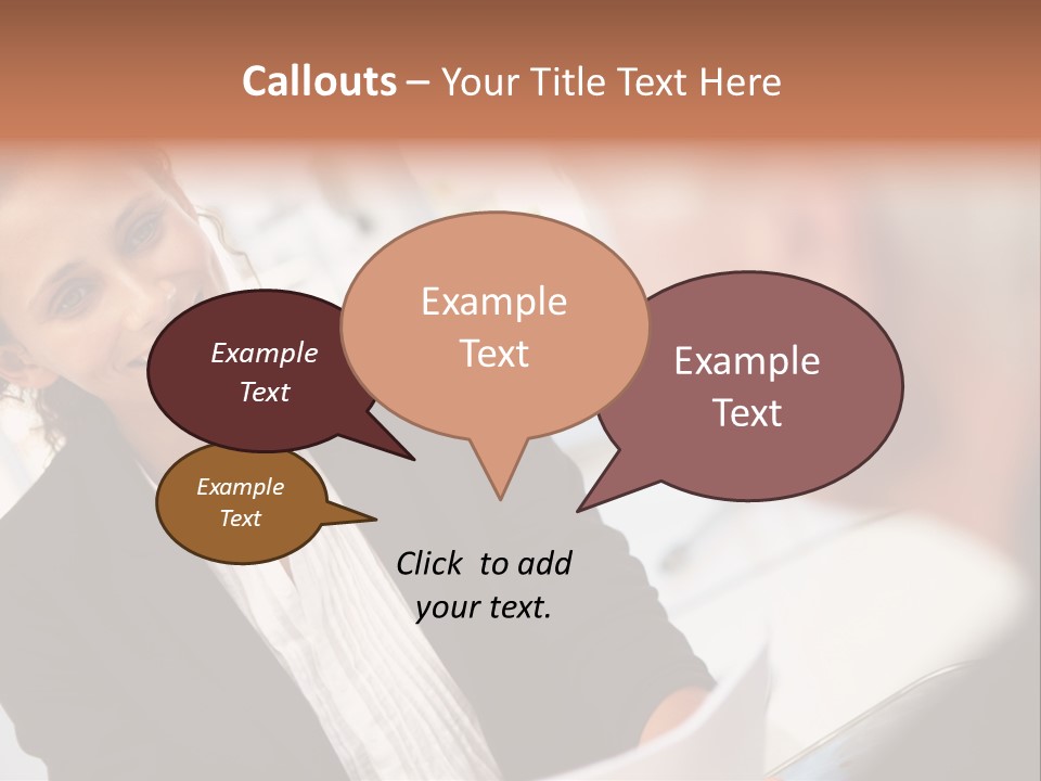 A Woman Sitting At A Desk Talking To A Man PowerPoint Template