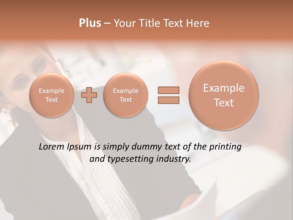 A Woman Sitting At A Desk Talking To A Man PowerPoint Template