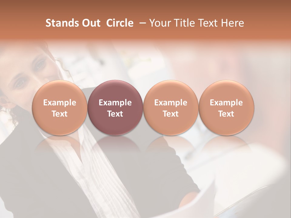 A Woman Sitting At A Desk Talking To A Man PowerPoint Template