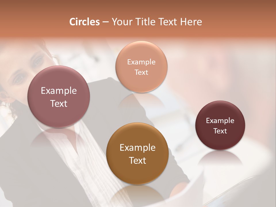 A Woman Sitting At A Desk Talking To A Man PowerPoint Template