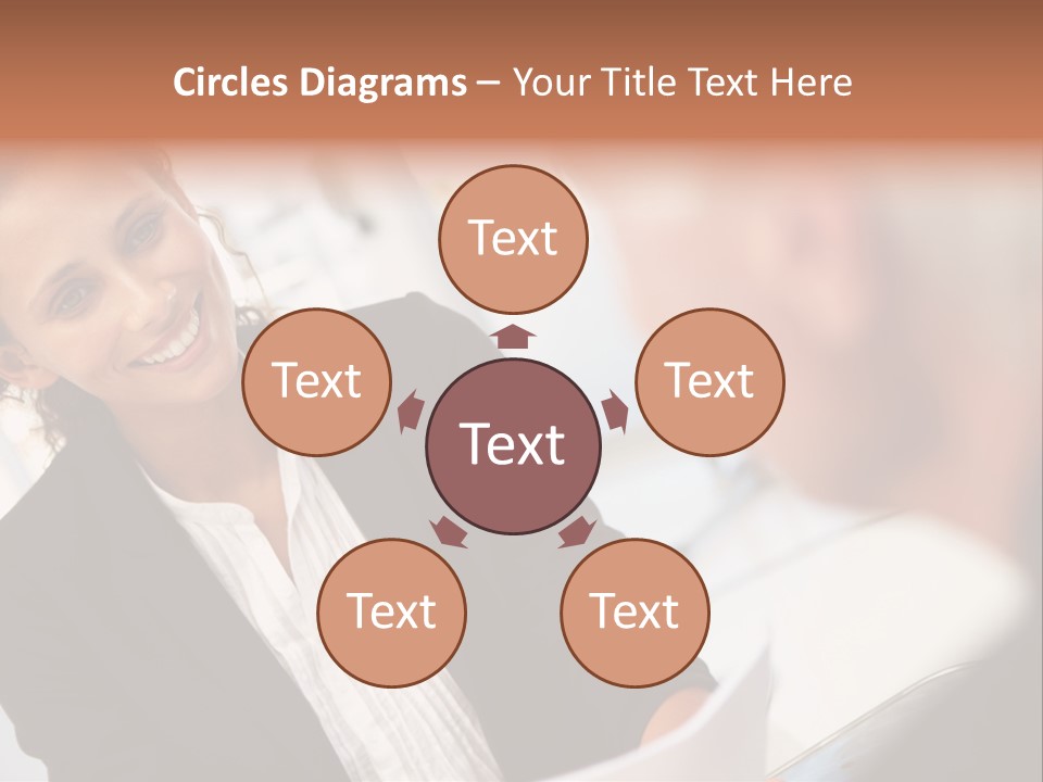 A Woman Sitting At A Desk Talking To A Man PowerPoint Template