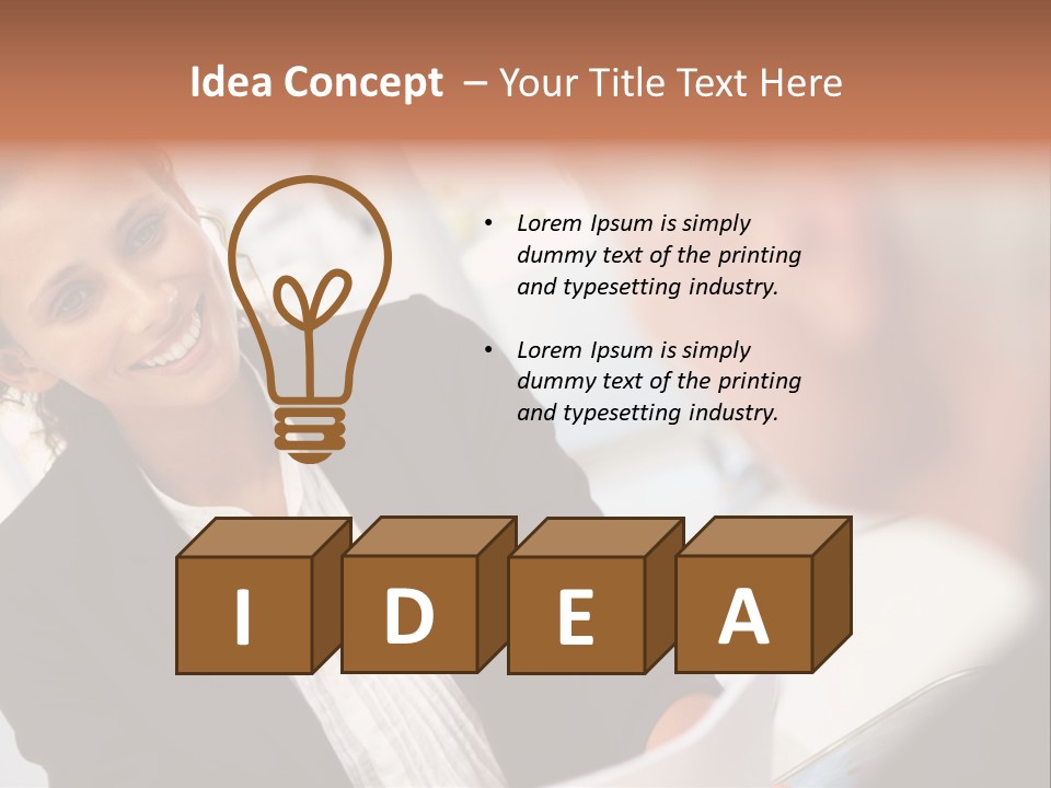 A Woman Sitting At A Desk Talking To A Man PowerPoint Template